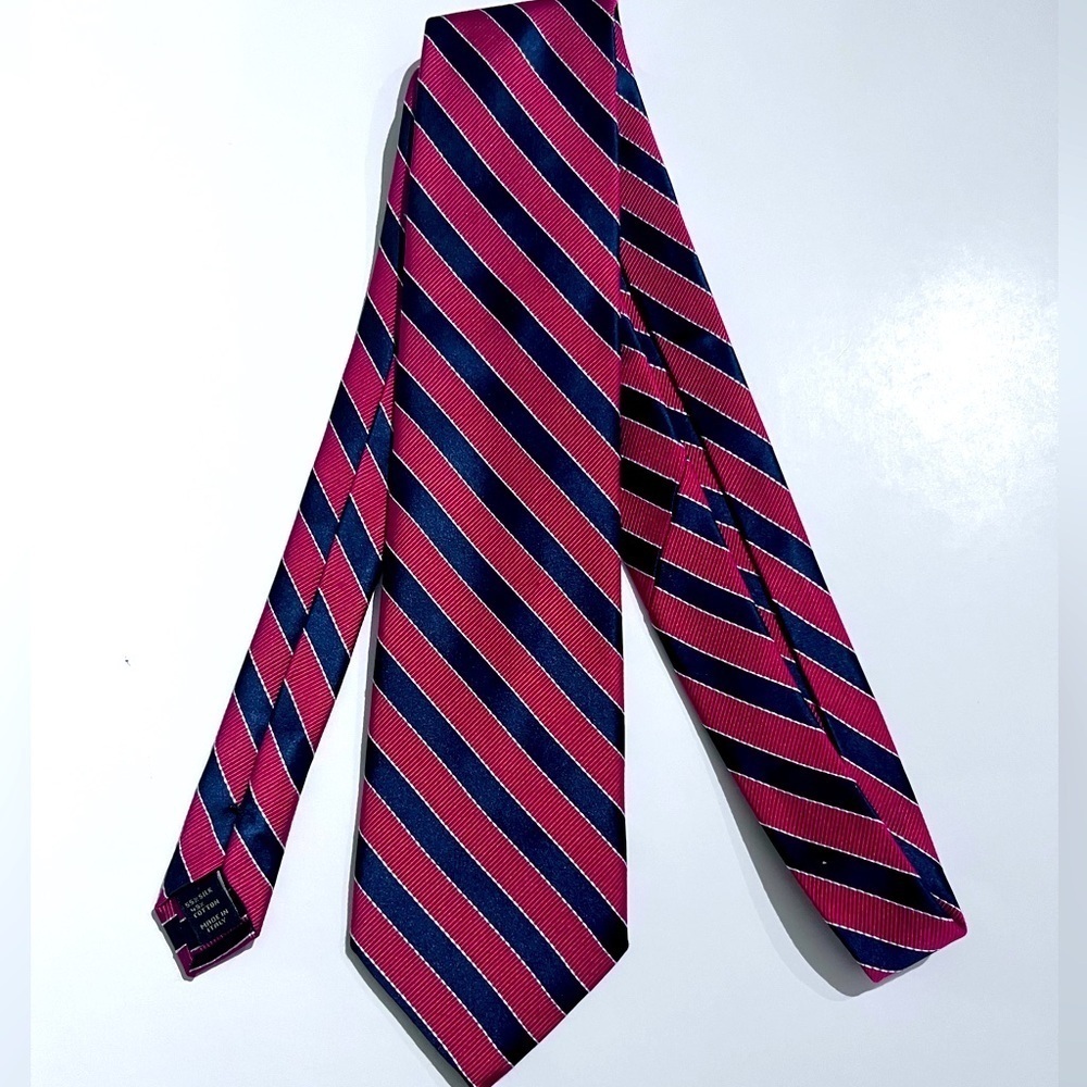 Polo Ralph Lauren Vintage Style Blue & Red Preppy Silk Tie Hand Made in Italy